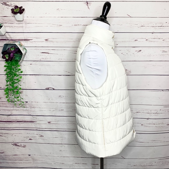 Michael Kors White Snap Button Puffer Vest Women’s Size Small - Picture 6 of 10